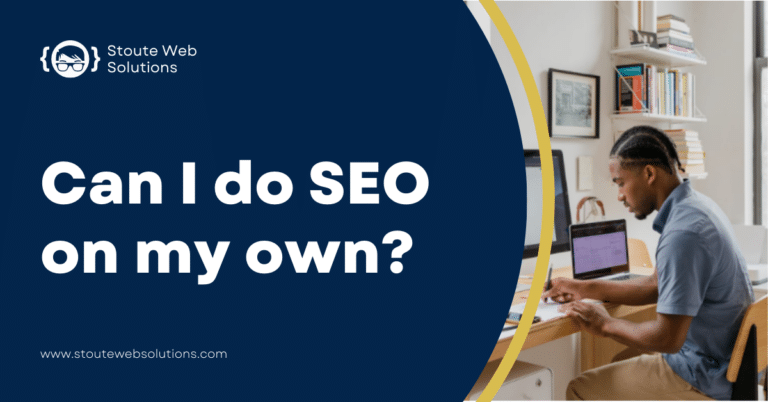 A male entrepreneur doing SEO on his website.