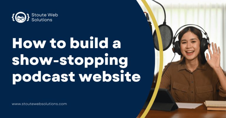 A young lovely lady is making a podcast for her website.