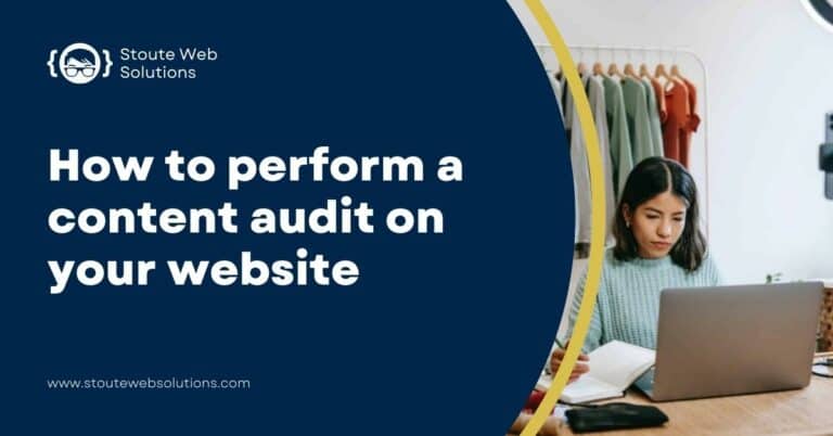 A young lady doing a content audit on her website.