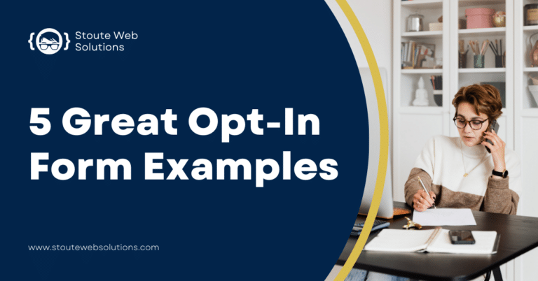 A businesswoman is busy at her table making an opt-in form.